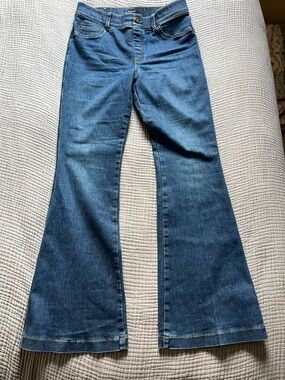SPANX Flare High Waisted Jeans in Authentic Blue
